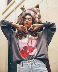 Sweatshirts: All About Eve Mon Amour Slouch Crew