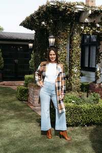 Zafina Felix Coat - Orange Plaid