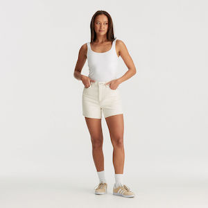 Riders Girlfriend Short - Bright Ecru