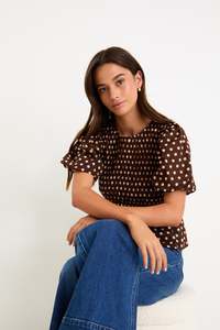 Among The Brave Requite Shirred Top