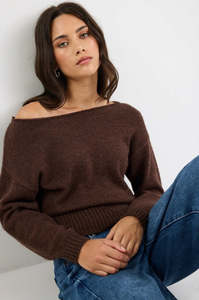 Knits: By Rosa Society Off Shoulder Jumper
