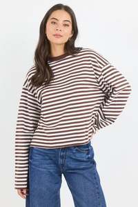 UNITE CHOCOLATE WHITE STRIPE LONG SLEEVE