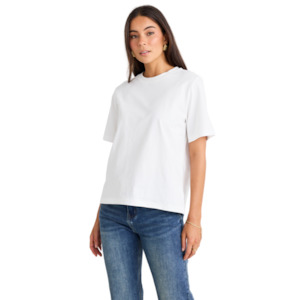 Street Ivory Crew Neck Short Sleeved Boxy Tee