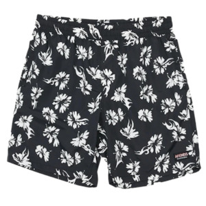 Menswear: Hibiscus Recycled Swim Short 18" - Black