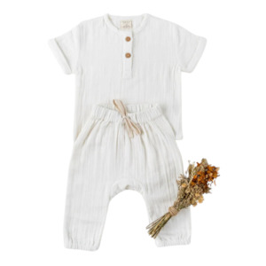 Baby Child Clothing: Organic Cotton Teddy T-Shirt - White