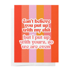 Under 30: Put Up With My Shit - Someone Special Orange and Red Greeting Card