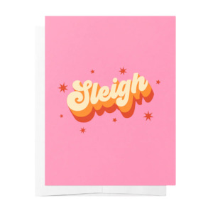 Sleigh - Christmas Card Pink