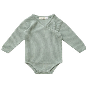 Knit Wrap Bodysuit - Whisper Green