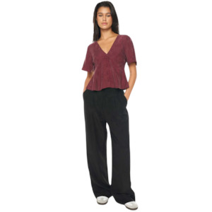 Alix SS Shift Top - Dark Cherry