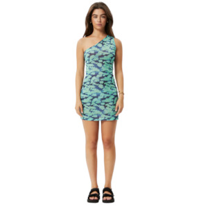 Liquid Recycled Sheer One Shoulder Dress - Jade Floral