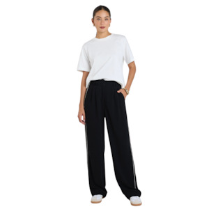 Collective Black Stripe Leg Crepe Pants