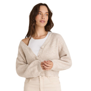 Wholesome Oat Chunky Knit Cardigan