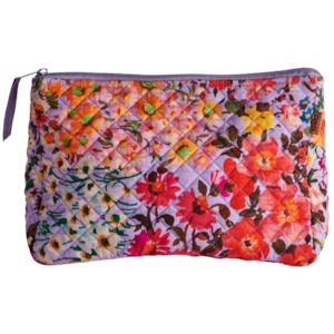 Forever Floral Lilac Quilted Cotton Toiletry Purse