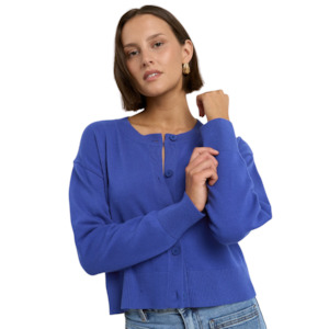 Under 100: Release True Blue Cropped Crewneck Cardigan - True Blue