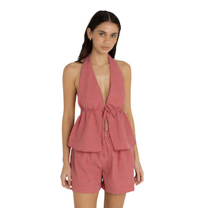 New In Fashion: Check Halter Top Red