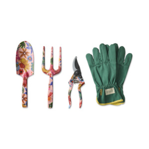 Wild Flowers In Bloom Garden Tools and Gloves Set One Size