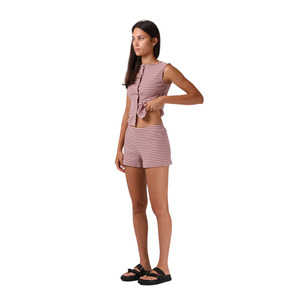 Ribbed Shorty Short - Pink Stripe