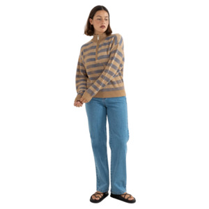 Estelle Quarter Zip Striped Knit