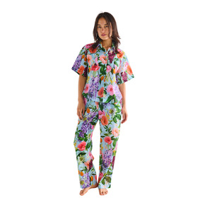 Under 100: Spring In The Air Adult Organic Cotton Short Sleeve Shirt & Pant Pyjama Set