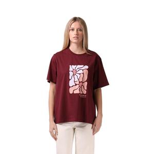 Womens Fashion: OS Floral Tee - Red Wine