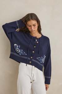 Womens Fashion: Ravello Knit Cardigan - Navy
