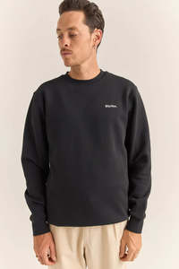 Menswear: Brand Fleece Crew - Black
