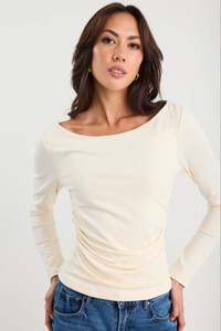 Alley Buttermilk Rib Boat Neck Top