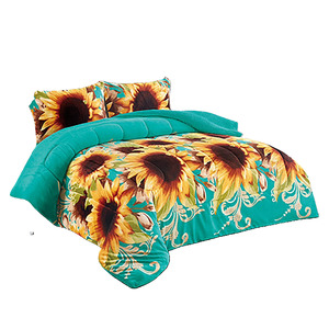 Products: Girasol Design Blanket - Nova Printed Flannel Borrego 3 Piece King Size Set - IPAMO
