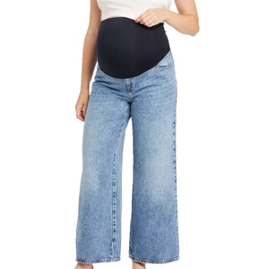 Over Belly Vintage Straight Crossover Panel Maternity Pants - Isabel Maternity b&hellip;