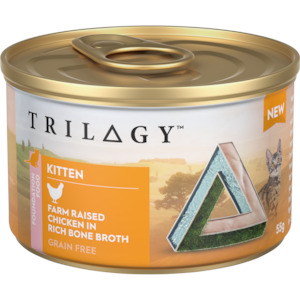 Trilogy Kitten Wet Chicken in Bone Broth 85g Multipack (12 cans)