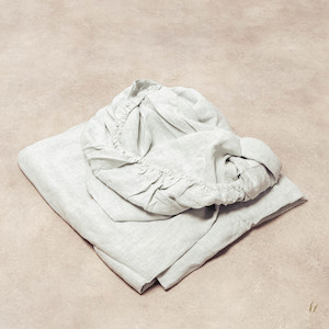 Frontpage: Sky Blue Linen Fitted Sheet