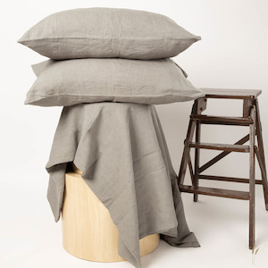 Charcoal Grove Linen Flatsheet Set