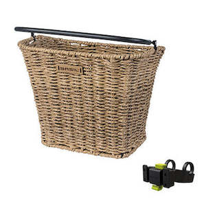 Baskets: Basil - Bremen Rattan Look (KF) Basket With Handlebar Holder