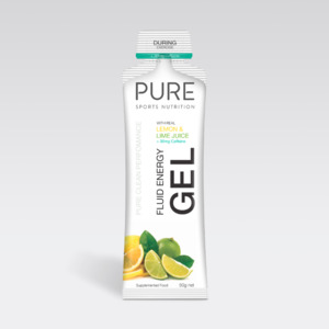 Pure Fluid Energy Gel 50g Lemon & Lime Juice + Caffeine