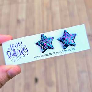 New release: Star Studs - Blue & Purple 2cm (domed)