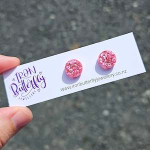Circle Studs - Perfect Pink 12mm