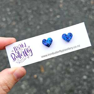 New release: Heart Studs - Chunky Blue Mix