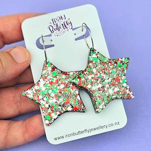 Large Star Hoops - Christmas