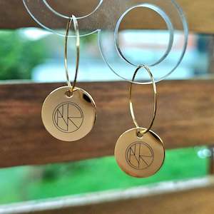 Name Logo Hoop Earrings