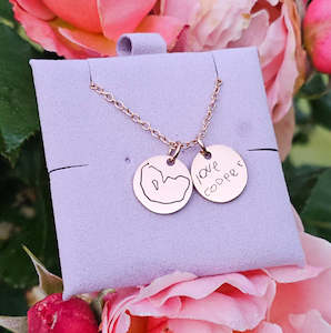 Forever Scripted Mini Disk Necklace