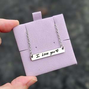 Personalised Jewellery: Forever Scripted Bar Necklace