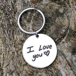 Engraved Keyrings: Forever Scripted Keyring - Round