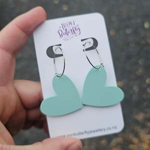 Dangle Earrings: Ellie - Mint Hoop