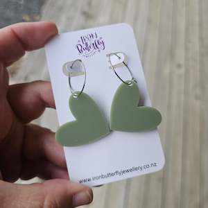 Dangle Earrings: Ellie - Olive Hoop