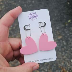 Dangle Earrings: Ellie - Pink Hoop