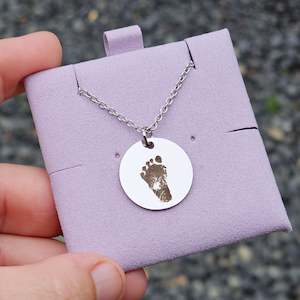 Personalised Jewellery: Precious Prints 20mm Disk Necklace