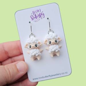 3d Printed Earrings: Animal Earrings - Sheep