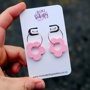Flower Hoops - Pink