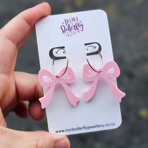 Bow Hoops - Pink