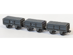 Peco GR-323 OO-9 2 Ton Slate Wagon Pack in Dark Grey - Festiniog Railway (Unbrak&hellip;